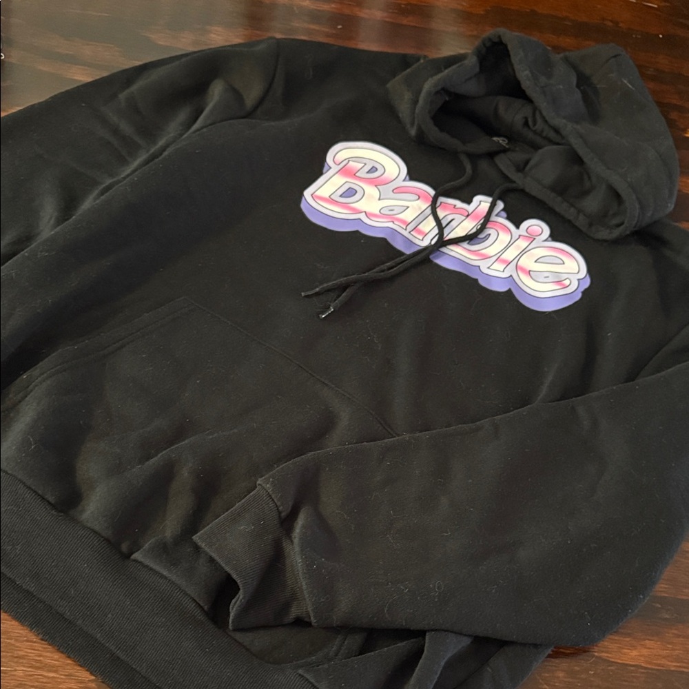 Barbie Black Hoodie with Pink and Purple Logo